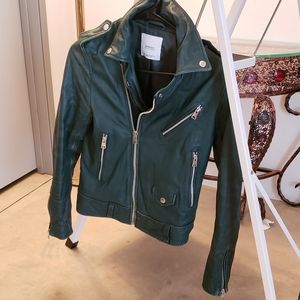 Distressed leather jacket